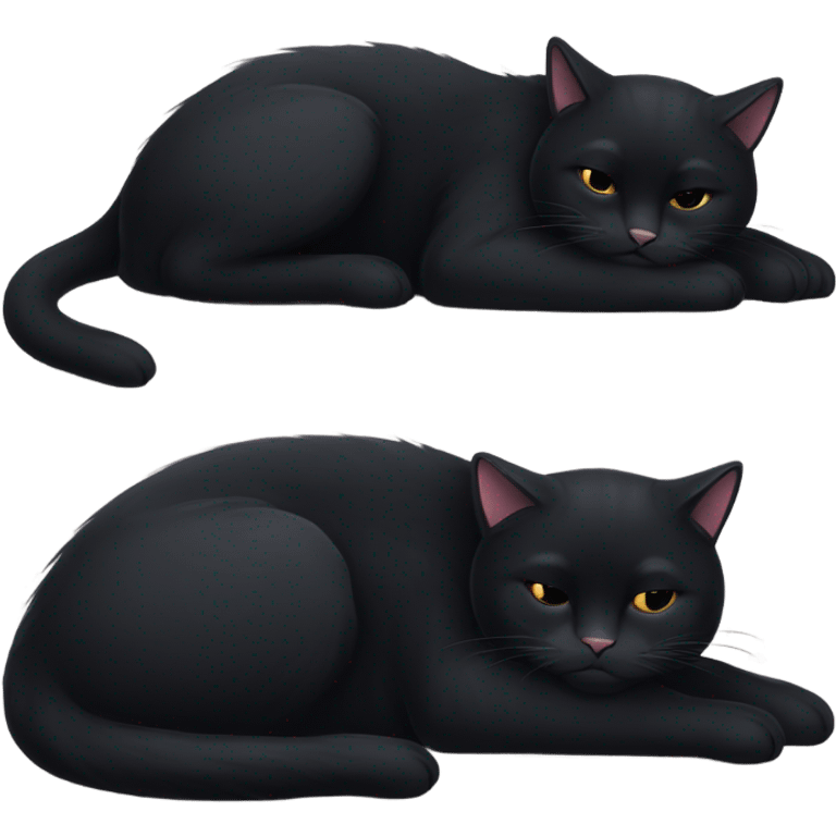 Sleepy black cat emoji