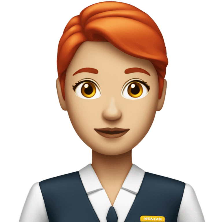 flight attendant red head emoji