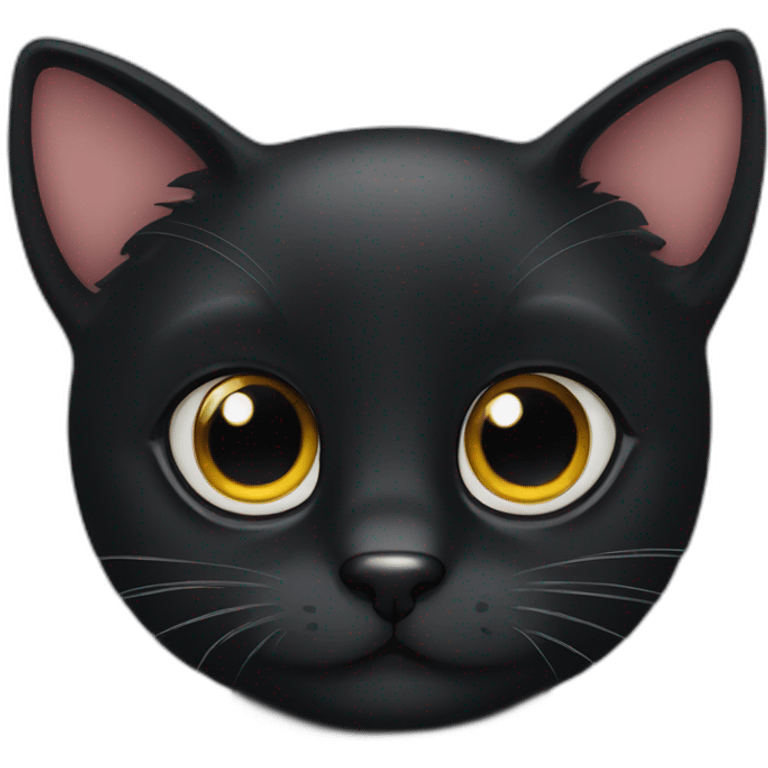 cute black cat big eyes emoji