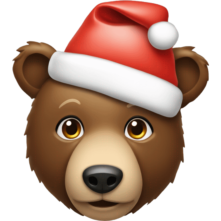 Bear with a Santa hat emoji