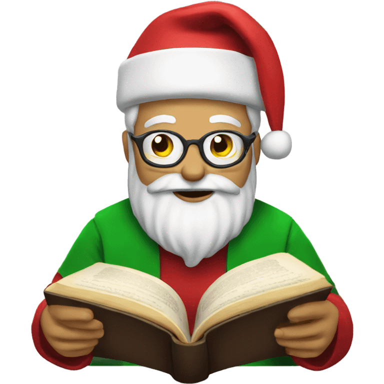 Santa reading bible emoji