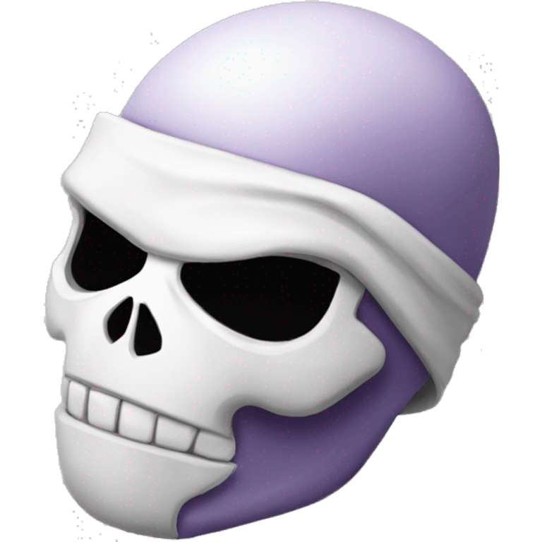 white skull head as donatello ninja turtle emoji