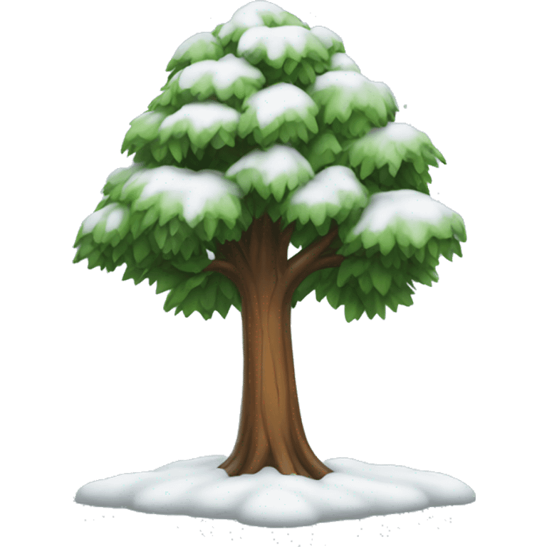 Tree with snow emoji