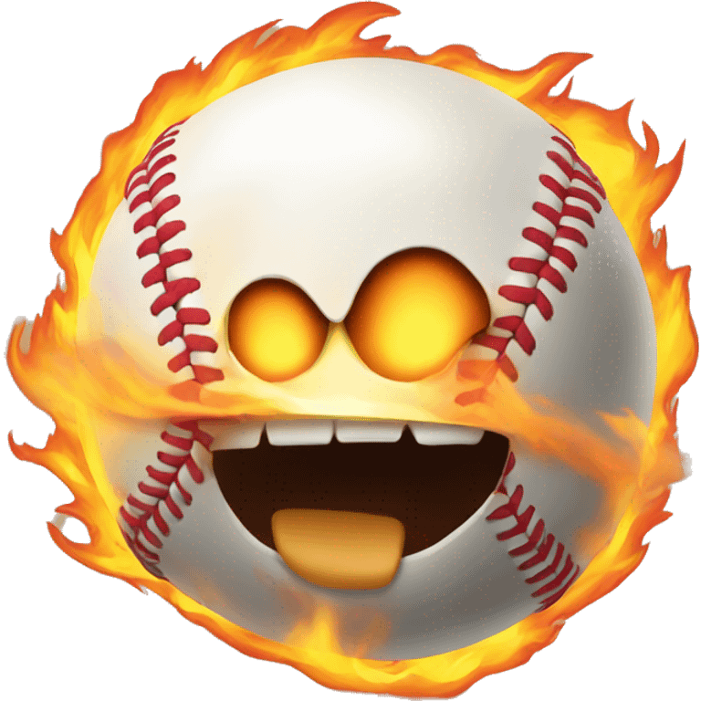 baseball on fire emoji