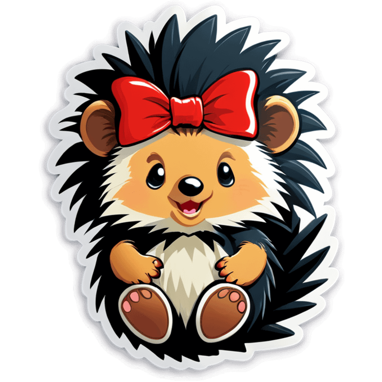 Baby Porcupine with bow emoji