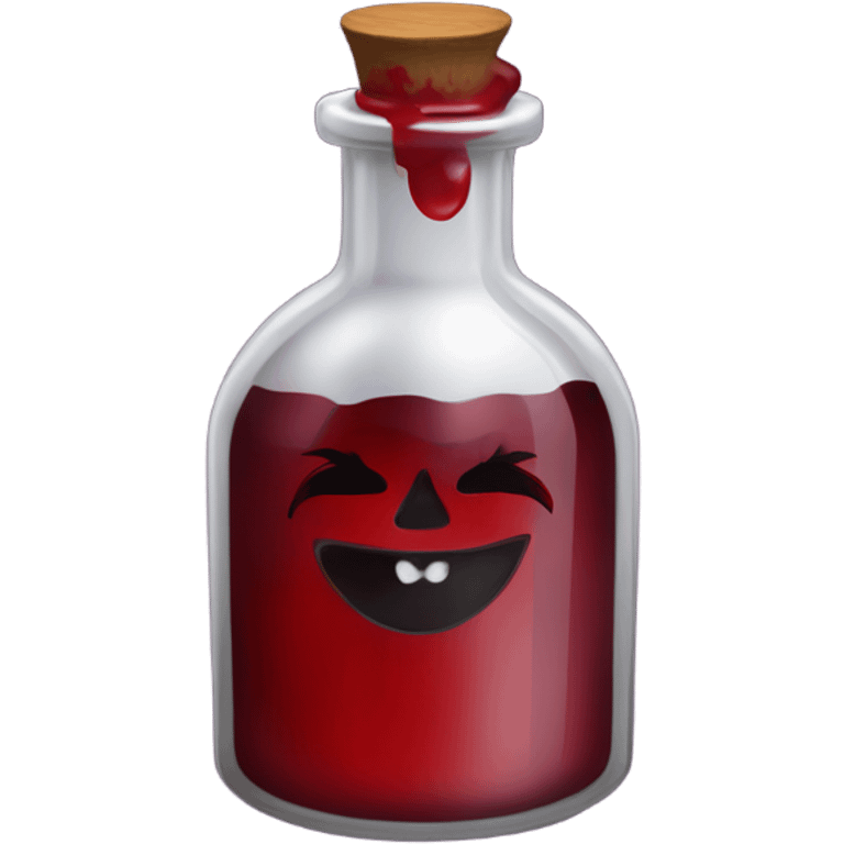 a stylish potion bottle with blood and a gothic lid, perfect for a vampire girl theme." emoji