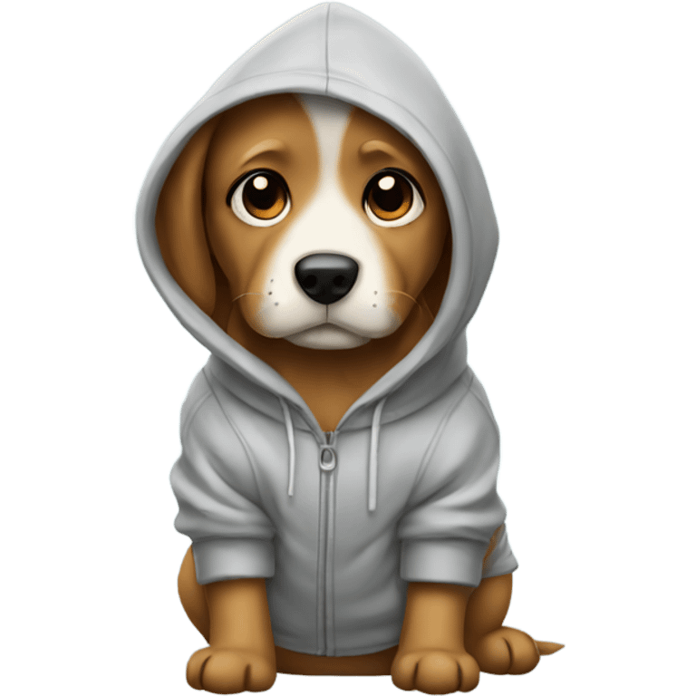 Dog wearing hoodie emoji