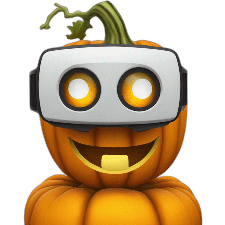 pumpkin in vr headset emoji