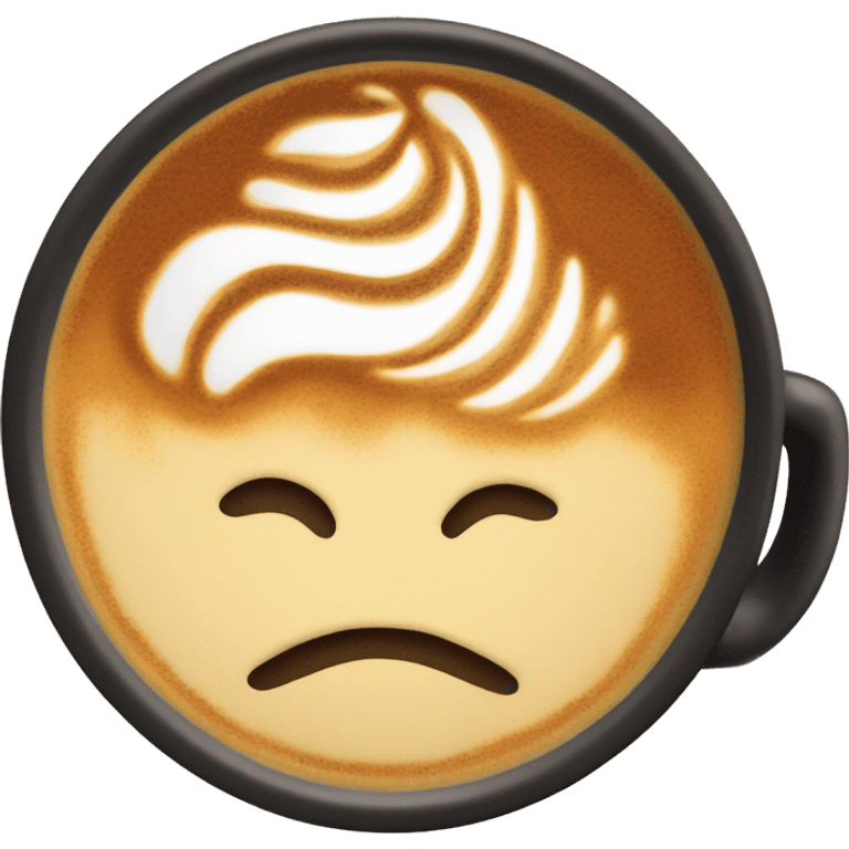 latte art with black cup emoji