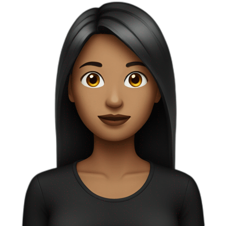 Women with black shirt emoji