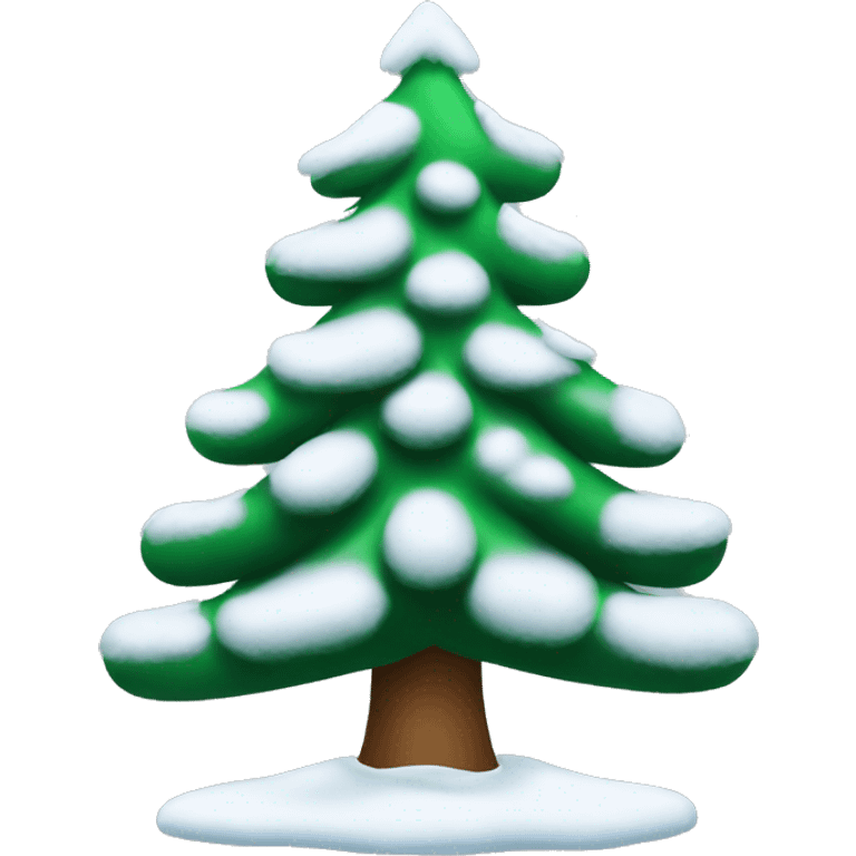 Christmas tree with snow emoji