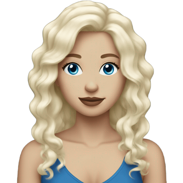 women white blonde wavy hair blue eyes emoji