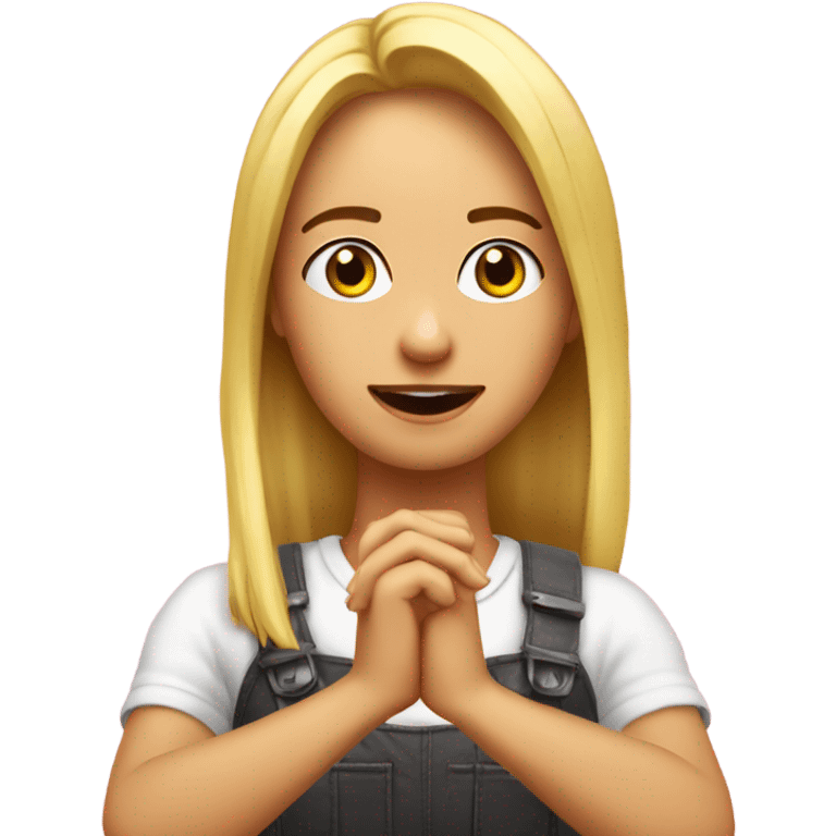 chica rubia tapandose la cara con las manos emoji