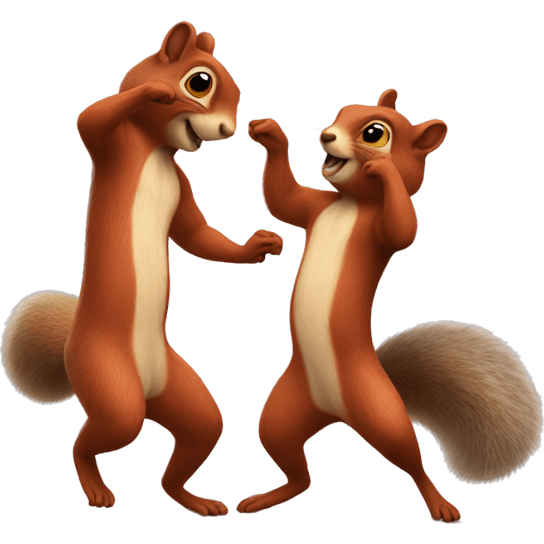 two squirrels dancing  emoji