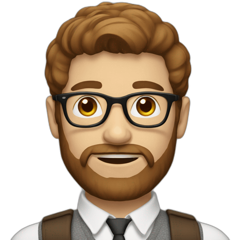 white man hipster brown hair without glasses emoji