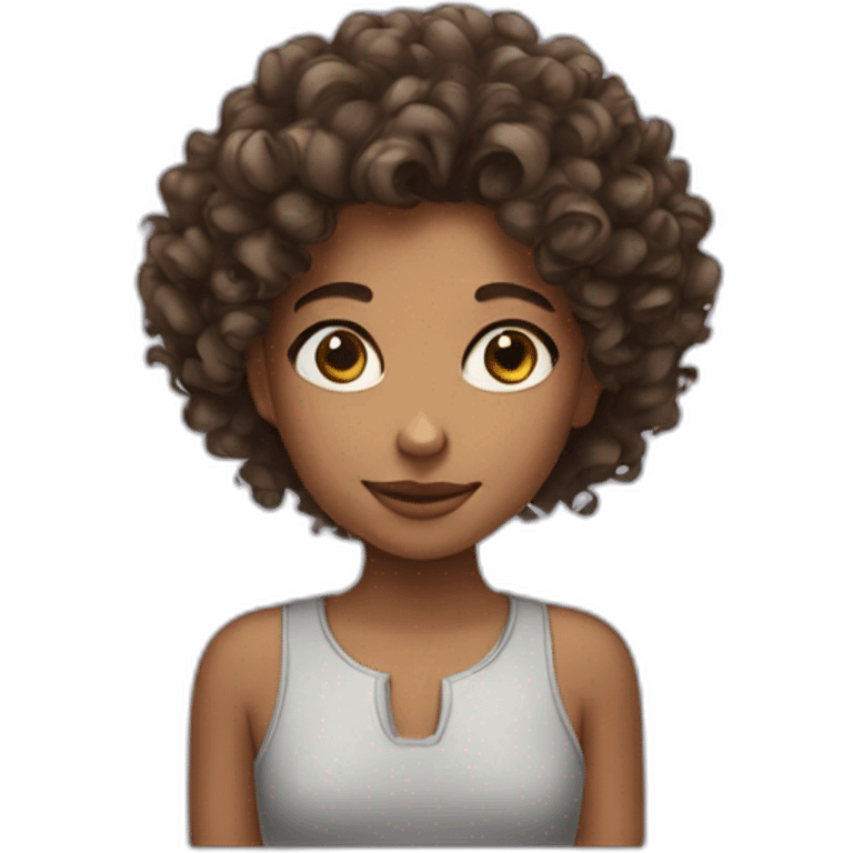 Girl with curly hair emoji