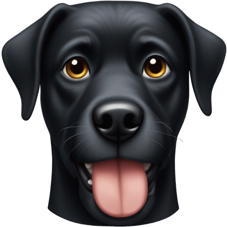 black dog with black beard on chin emoji