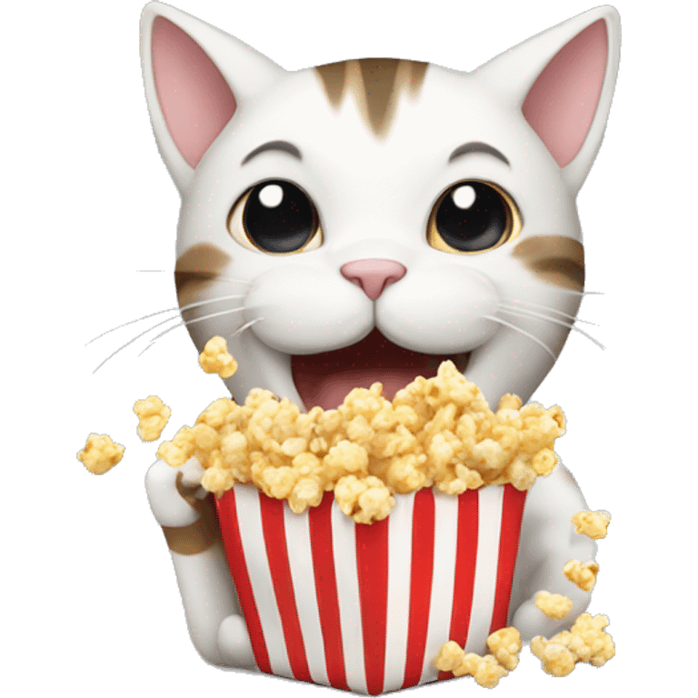 cat eating popcorn emoji