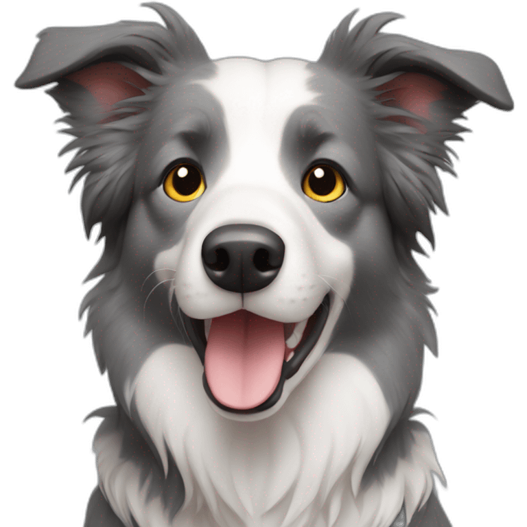 Grey border collie emoji