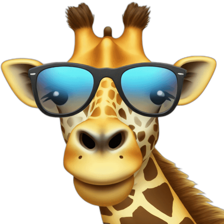 giraffe happy with sunglasses emoji