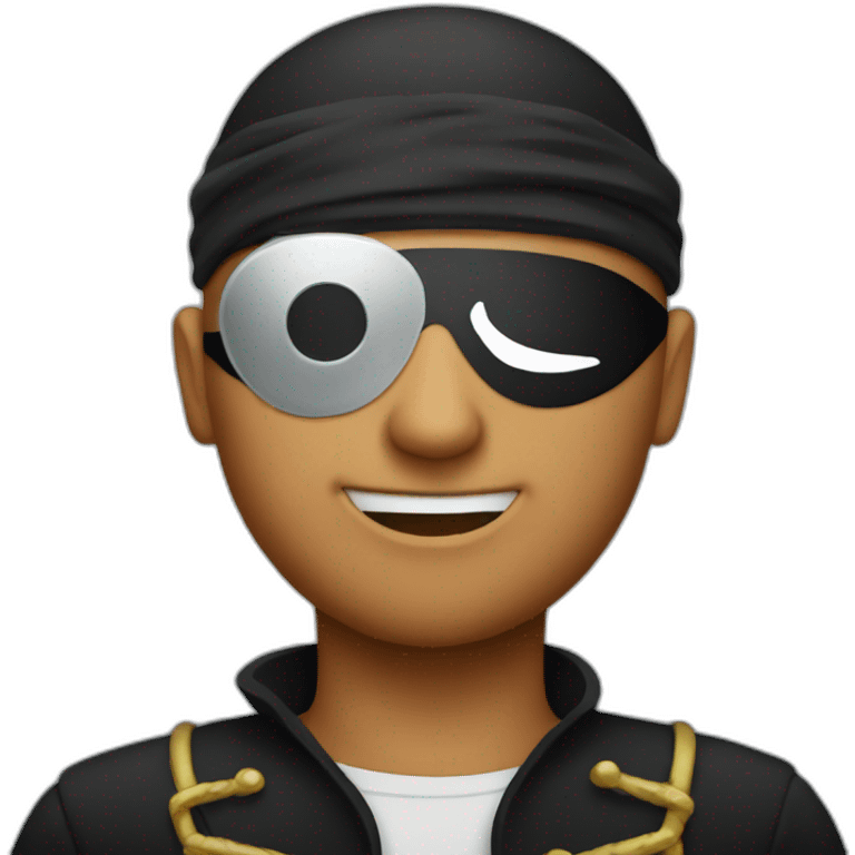 bald guy with pirate eye patch emoji