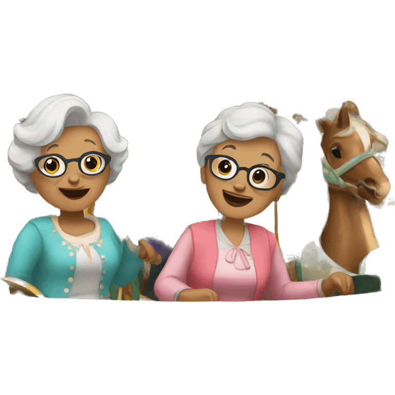 grannies on the carousel emoji