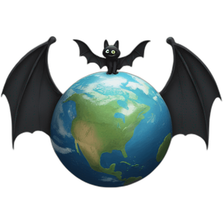 flat earth with bat wings emoji