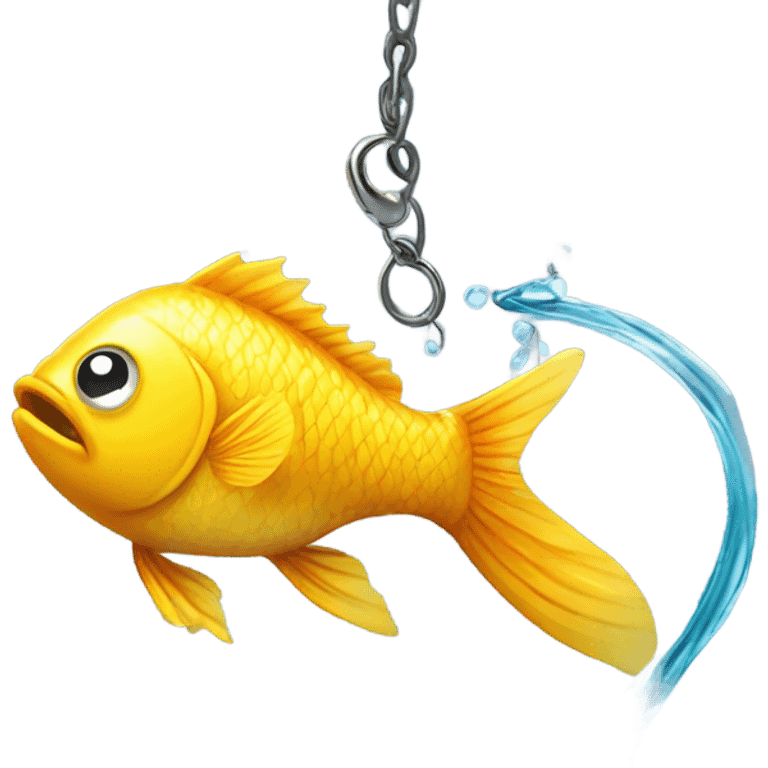 a fish hooked emoji