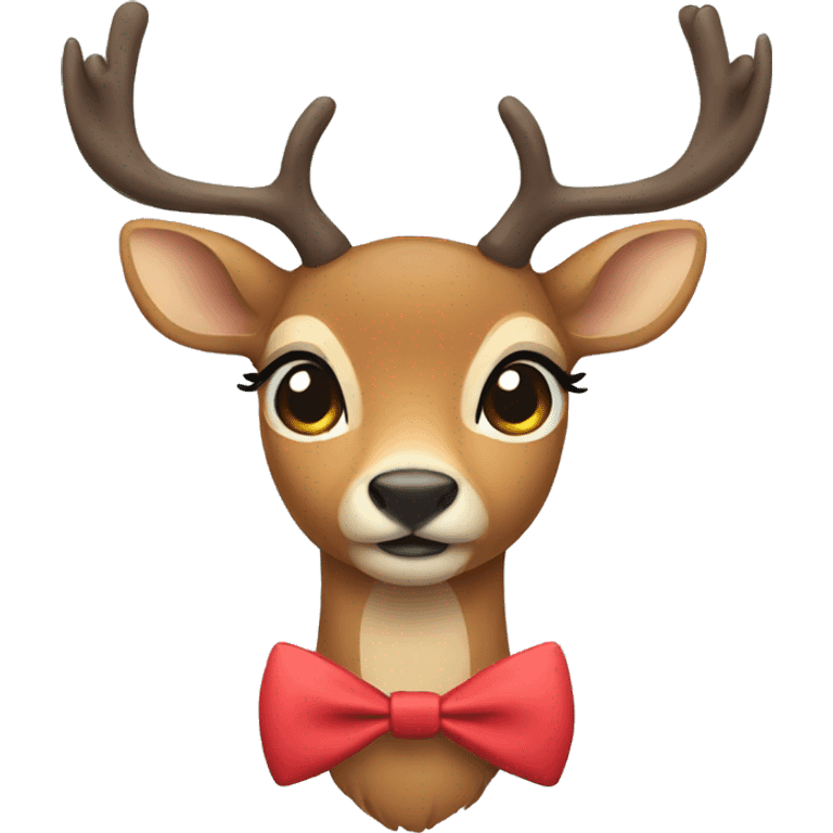 a deer wearing a bow emoji