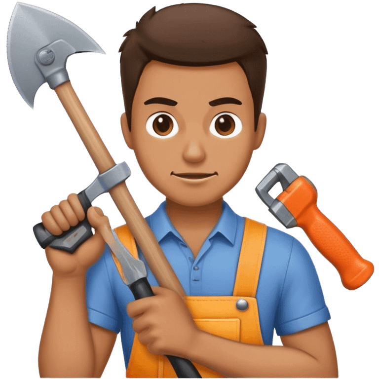 man holding a saw and a hammer emoji