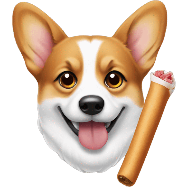 Corgi smoking blunt emoji