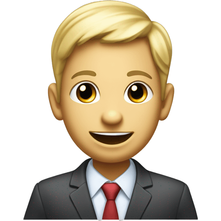 "A determined businessperson with upward trending graph, new customer icons, and money symbols surrounding them. Their eyes are replaced with dollar signs, and they have a confident smile. A speech bubble near their mouth says 'Growth!'" emoji