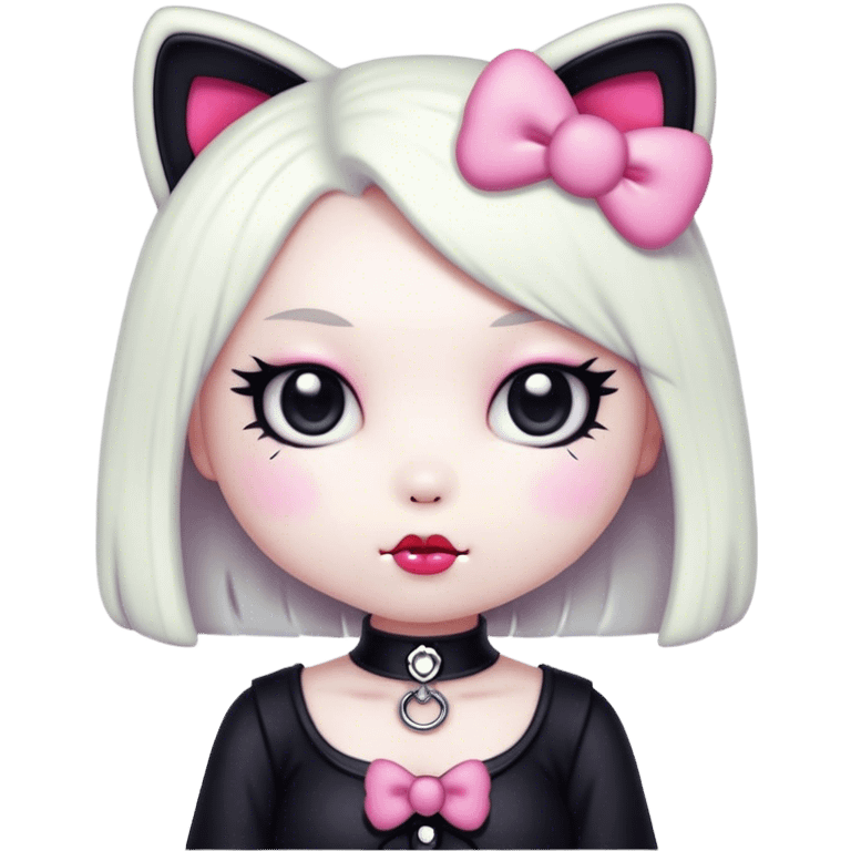 goth kawaii hello kitty lady emoji