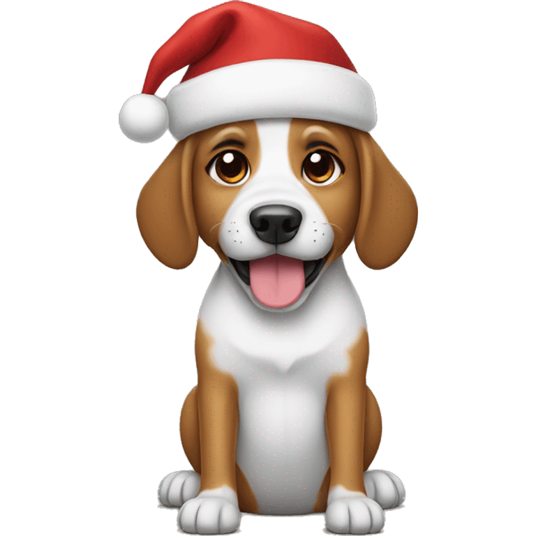 Dog with Christmas hat emoji