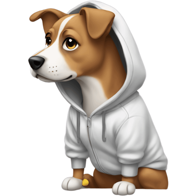 Dog wearing a hoodie emoji