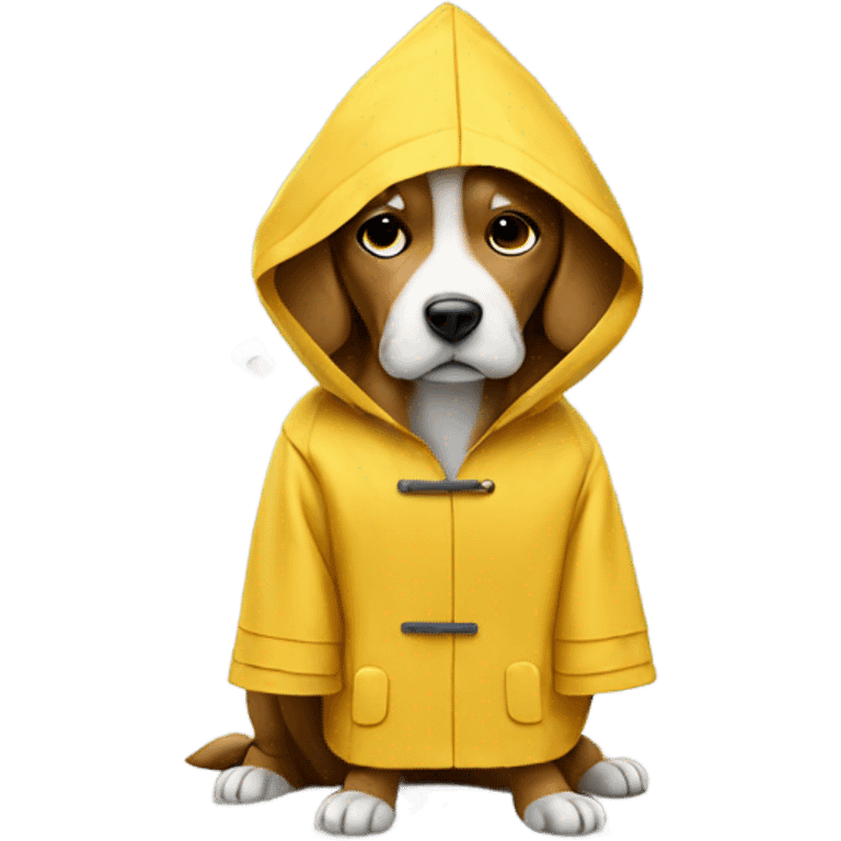 Dog smoking wearing a raincoat emoji