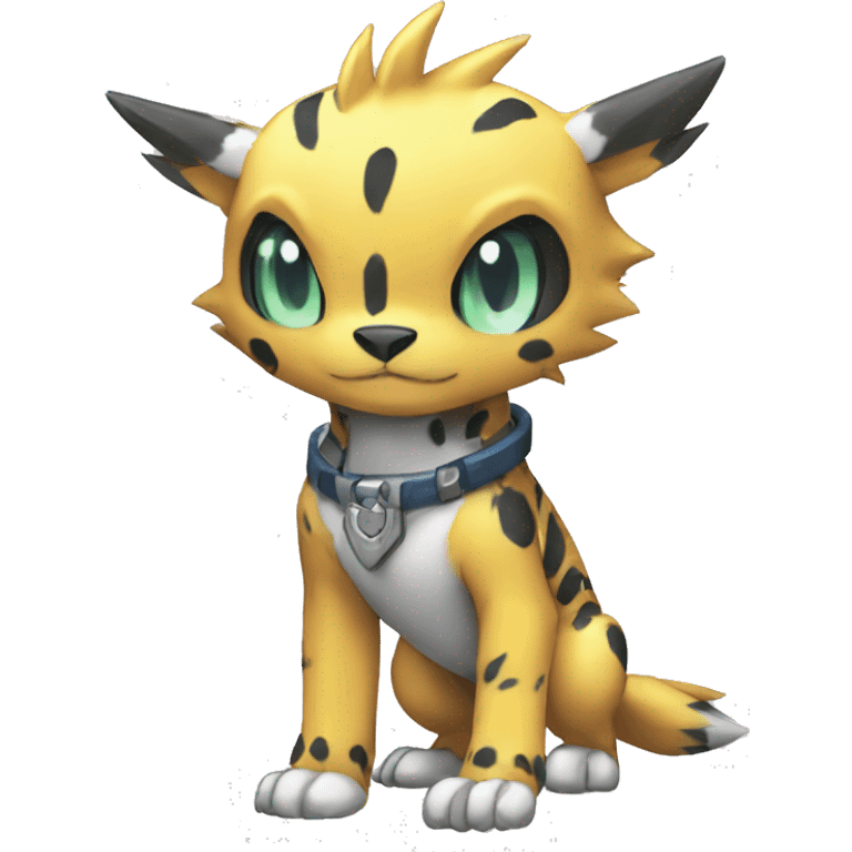 cute cool edgy Digimon-Fakemon-animal with cool markings full body emoji