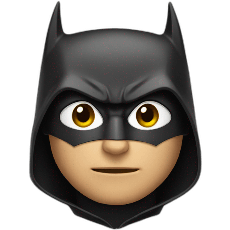 Batman with a hoodie over his suit emoji