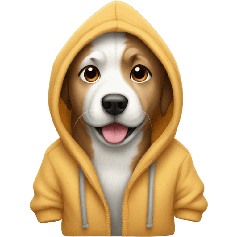 Dog wearing a hoodie emoji