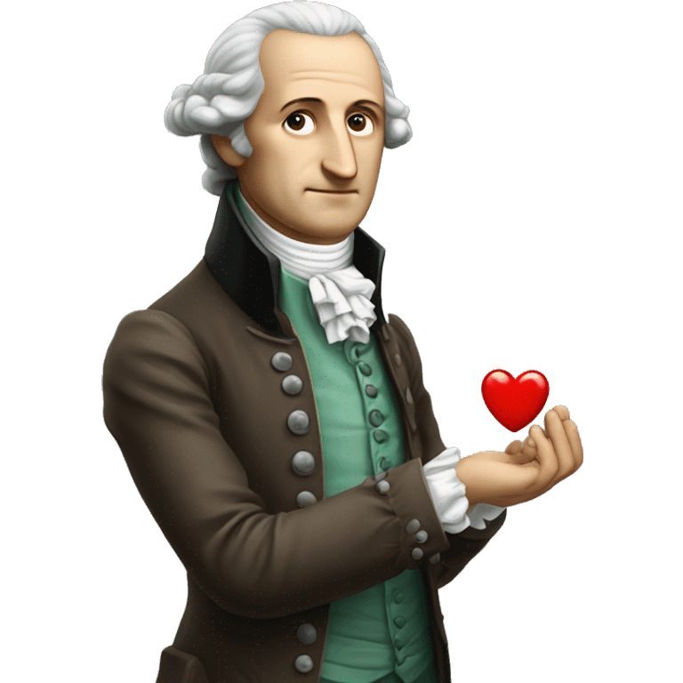 Goethe holds the heart in his hand emoji