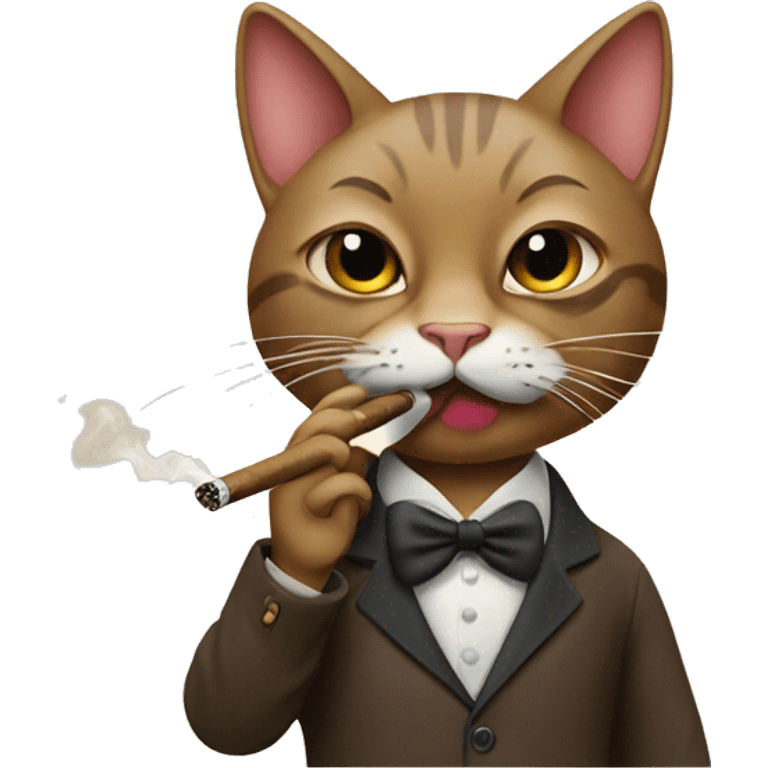 Cat smoking a big cigar emoji