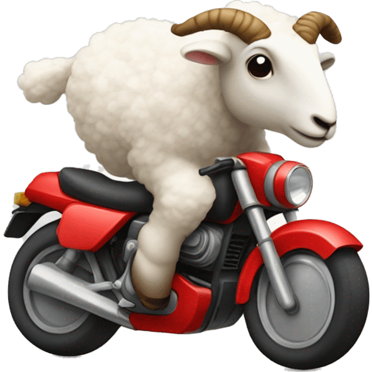 Un mouton sur moto emoji