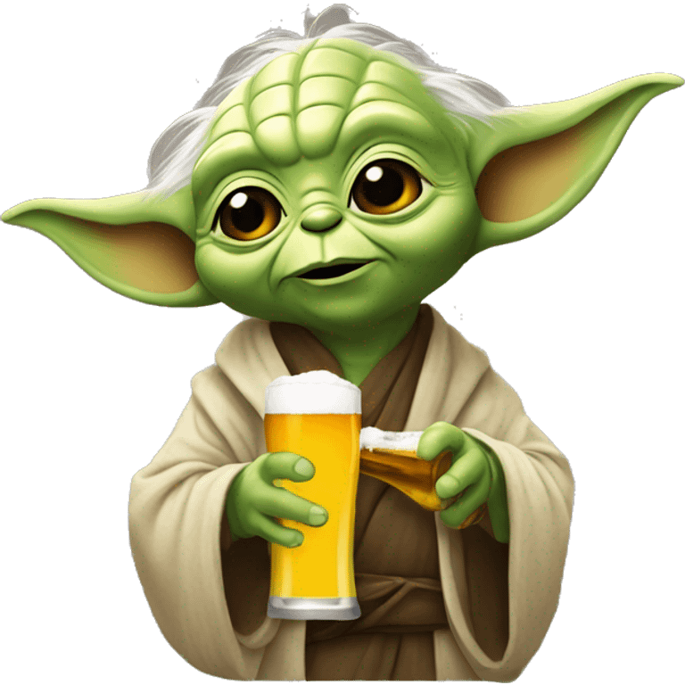 Yoda buvant une bière  emoji