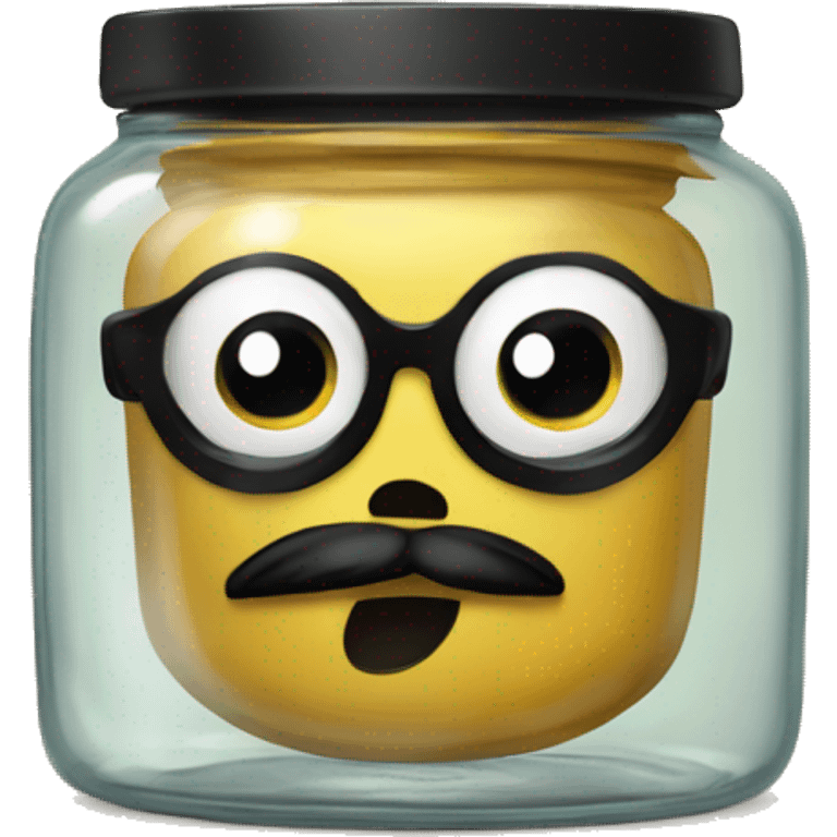 Anthropomorphic Mexican glass jar with a black beard  emoji