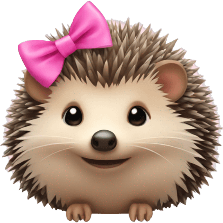 hedgehog with a pink bow emoji