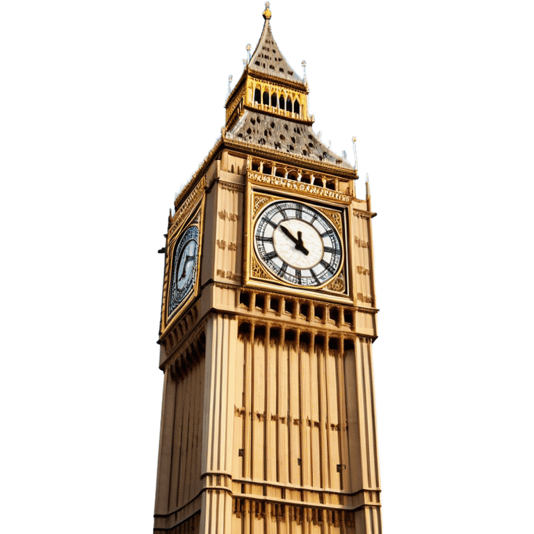 Cinematic Realistic Big Ben Landmark Emoji, showcasing the historic clock tower in exquisite detail rendered with dynamic lighting and rich textures that highlight its timeless grandeur. emoji