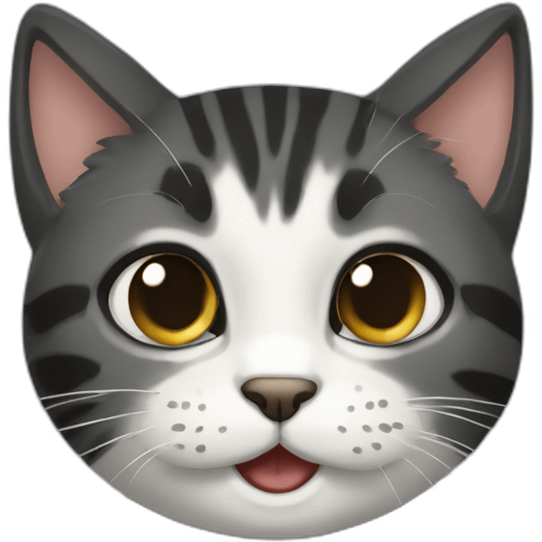 mischievous cat with black tabby hair emoji