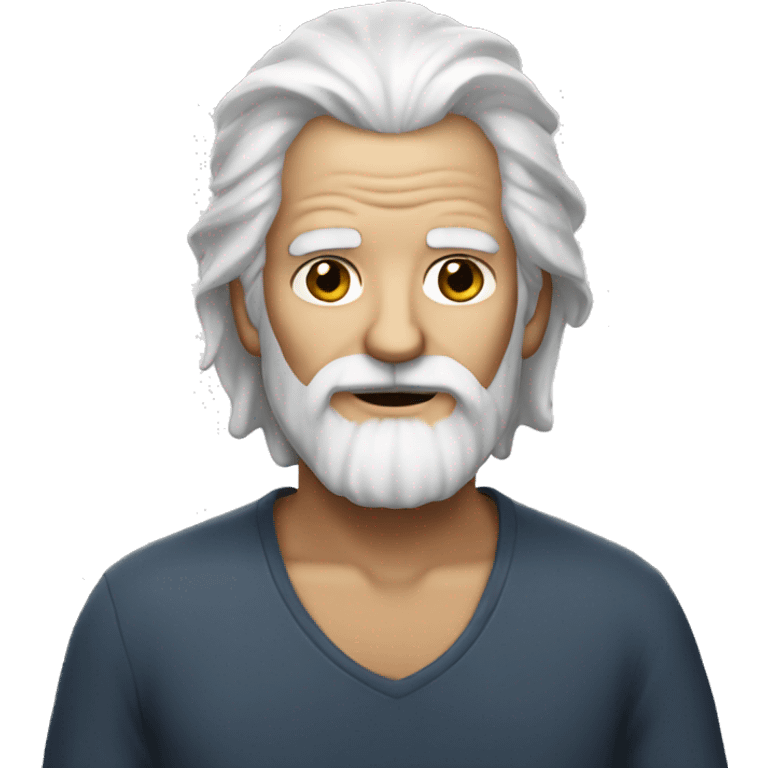 old an with white hair an long white beard emoji