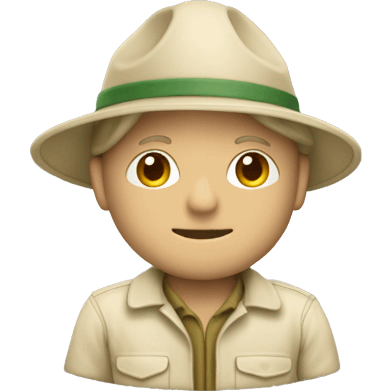 gardener pith helmet beige jacket emoji