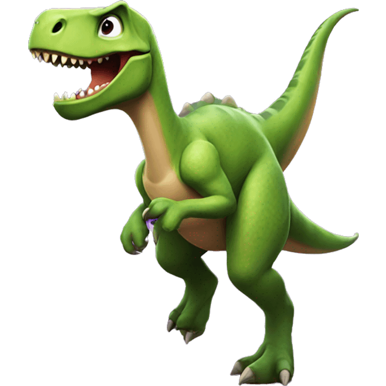 Å dinosaur playing fortnite emoji